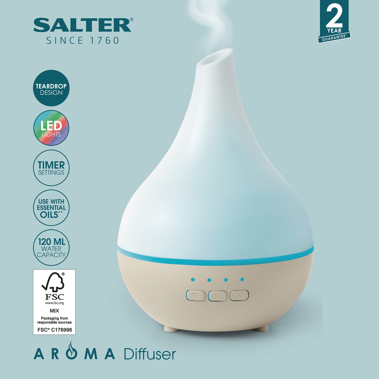 Shop Salter Teardrop Aroma Essential Oil Mist Diffuser 120ml