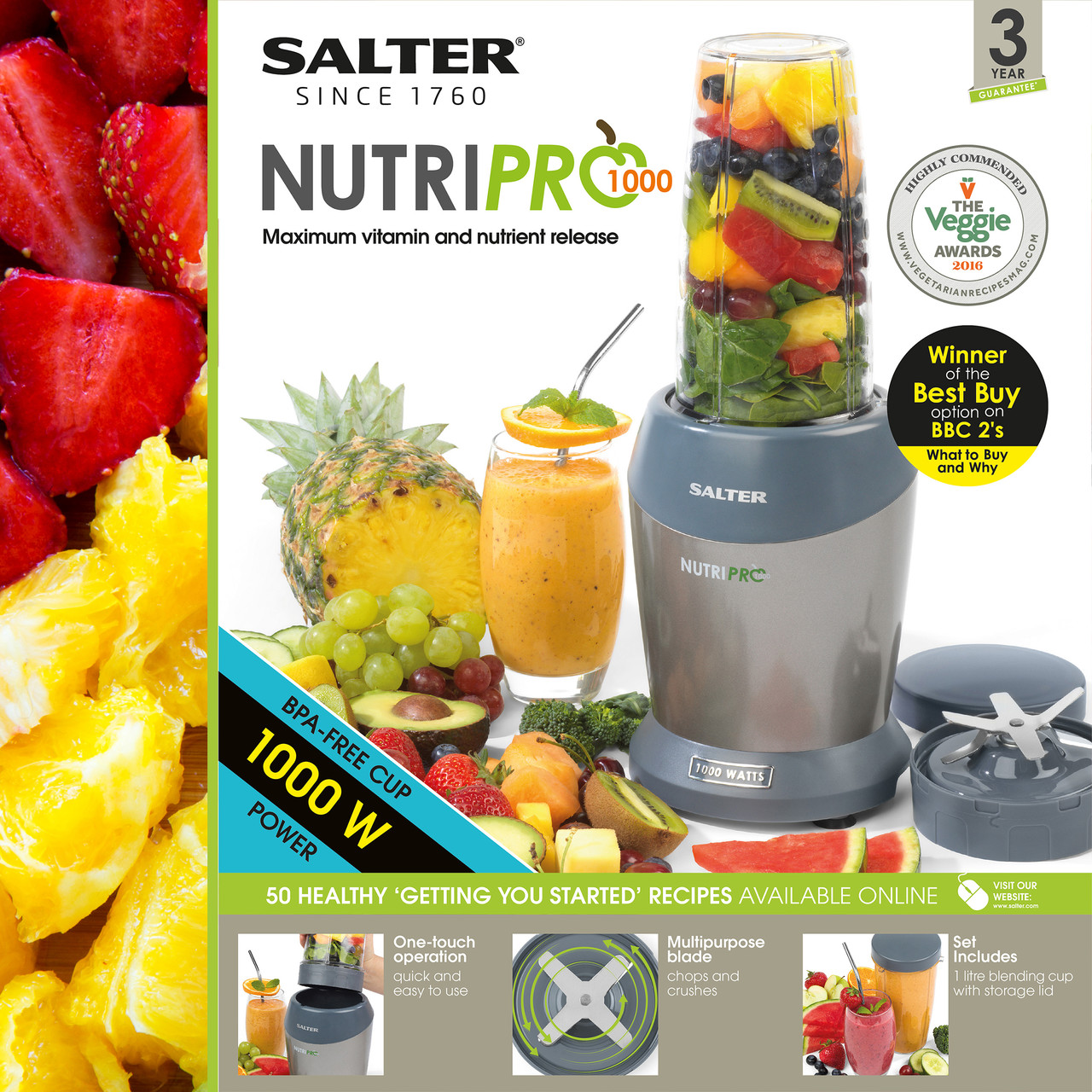 Salter Nutri Max Multi Blender 1L Plus Free Blending Cups