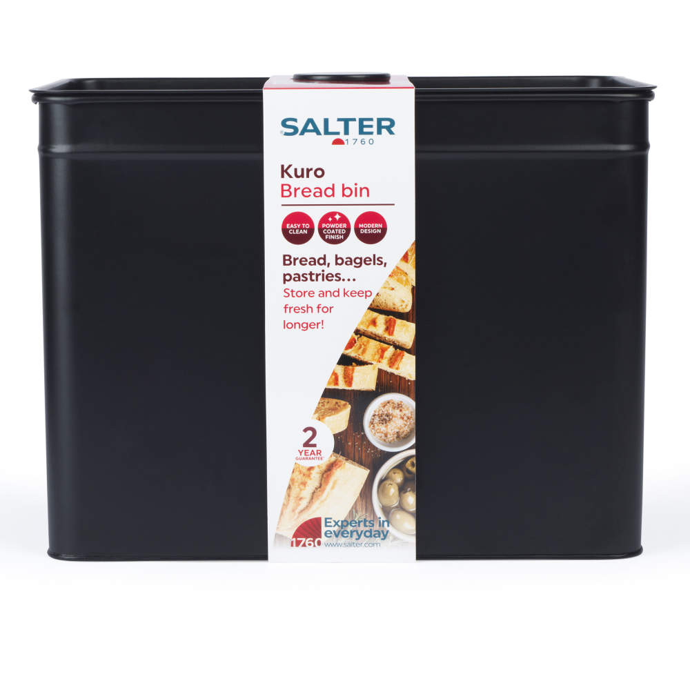 Shop Salter Kuro Large Bread Bin Black