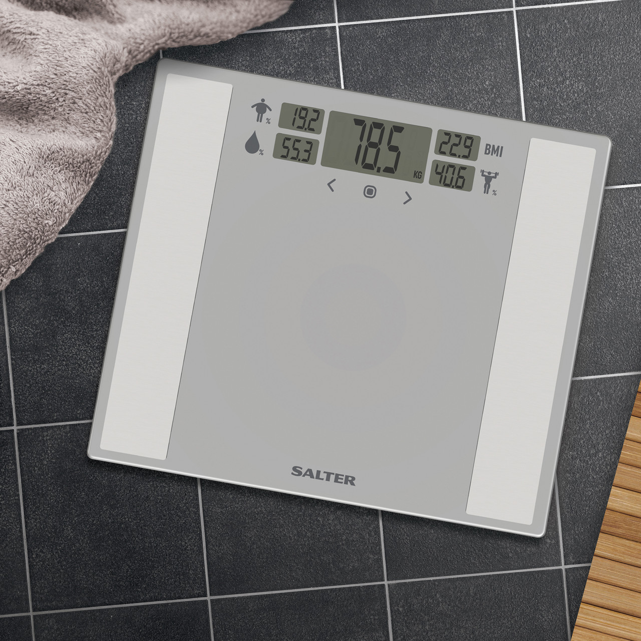 Smart Weigh SW-SMS500-SIL Digital Memory Bathroom Scale, Silver 