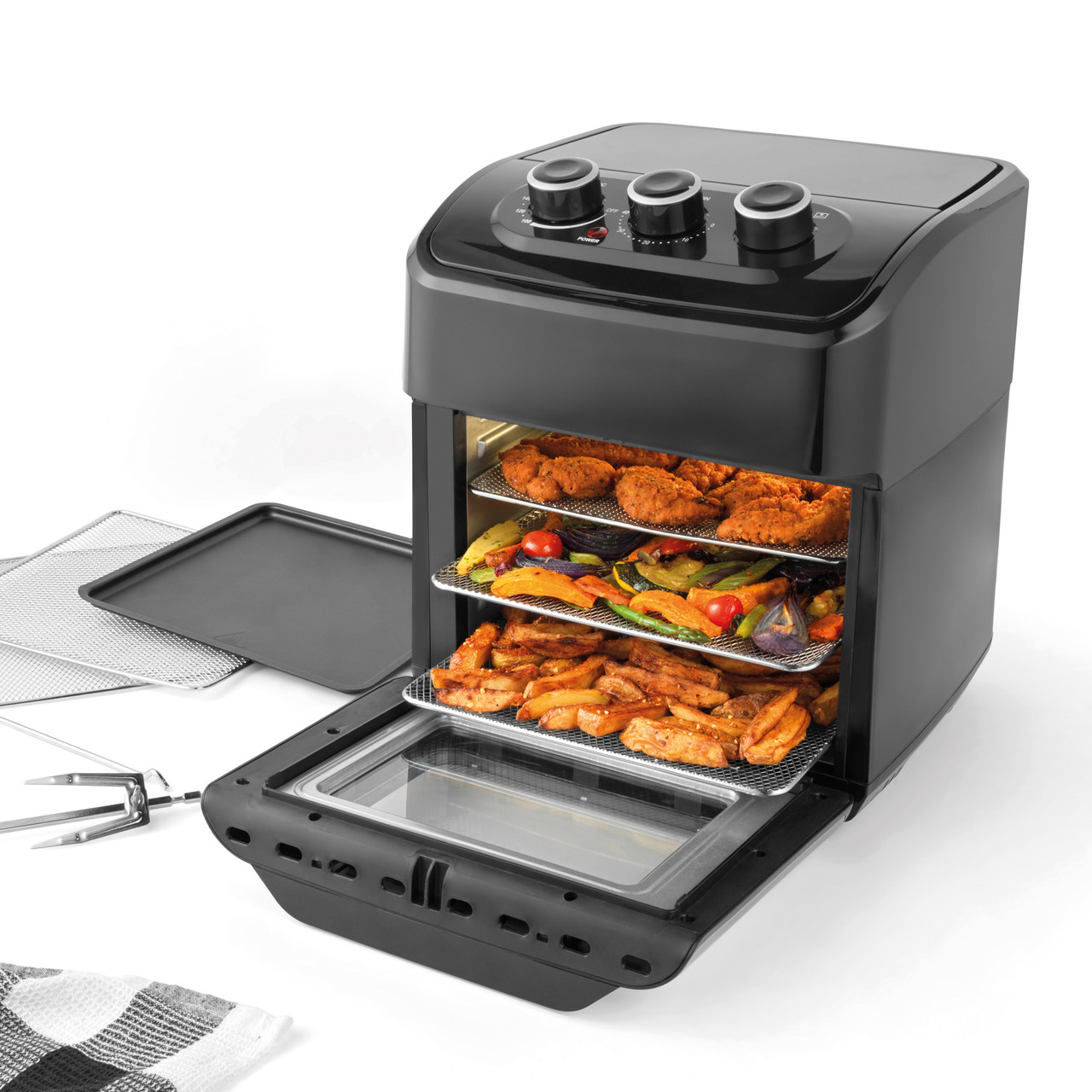 ▷ Chollazo Mini horno y freidora de aire caliente Salter 2000 W por sólo  119,99€ (40% de descuento)