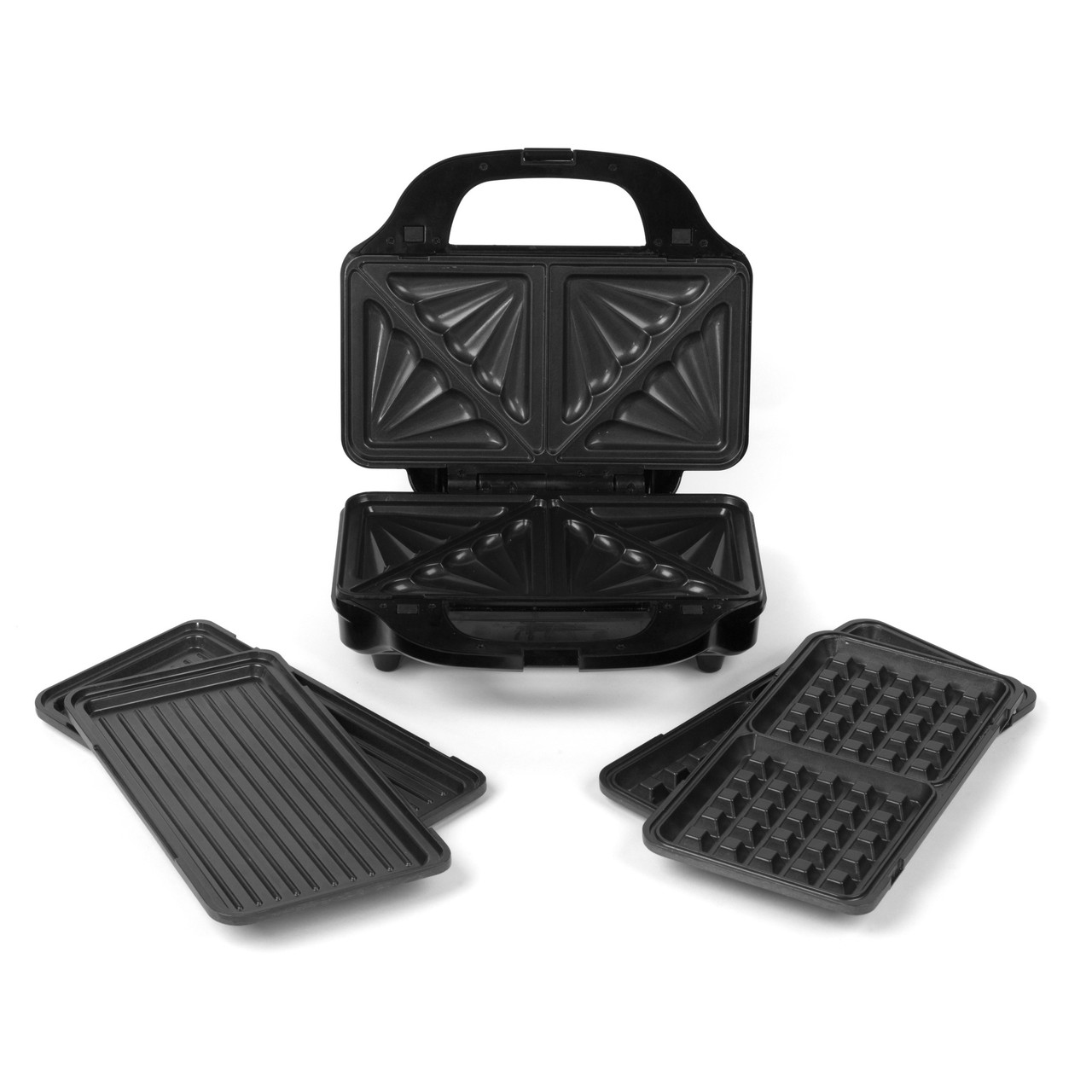 Salter EK1651 3-in-1 Snack Maker with Sandwich Waffle and Doughnut Plates 760 W 