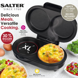 Salter XL Twin Dual Fill Non-Stick Omelette Maker 0.8L
