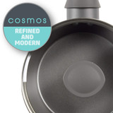 Grey non-stick frying pan, top view, Cosmos Refined and Modern range.