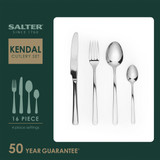 16 Piece Kendal Stainless Steel Dining Cutlery Set, Stainless Steel