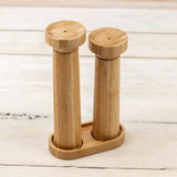 Eco Bamboo Salt and Pepper Mill Set and Stand