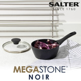 Megastone Noir, Saucepan Set, 3 Piece, 16/18/20cm Salter COMBO-8258 5054061497199 