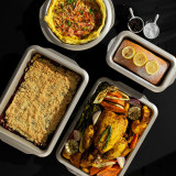 Oven Tray Set, 4 Piece, Includes Baking Tray, Roaster, Loaf Pan, Round Cake Tin 