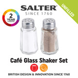 Café Glass Salt & Pepper Shakers - Set of 8 - Clear - COMBO-9027 - Salter - 5054061543360