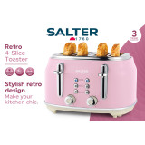 Retro 4-Slice Toaster – ­Pink 