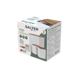 Salter Toronto 4-piece white countertop storage set packaging, showing product photo