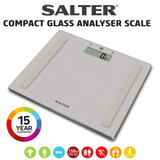 Compact glass analyser scale with LCD display, Salter brand, light grey