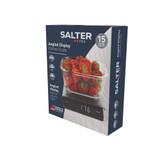 Salter angled display kitchen scale box with strawberries shown on scale