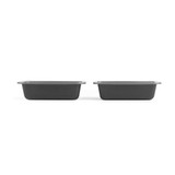 Set of 2 grey non-stick loaf tins, side view