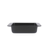 Black non-stick square roasting tin, side view
