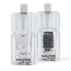 Modernhome Deluxe Electric Salt & Pepper Mill Set, Black/White