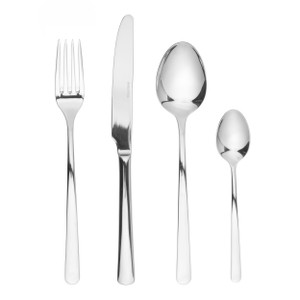 Cutlery Set, Bettlife 16-Piece Tableware Set Stainless Steel Flatware Silverware Set with Matt Black Knife and Fork Set, Service for 4, Dishwasher SA