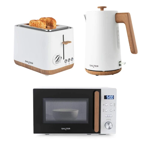 Toronto Kettle, 2-Slice Toaster & Microwave Set - White