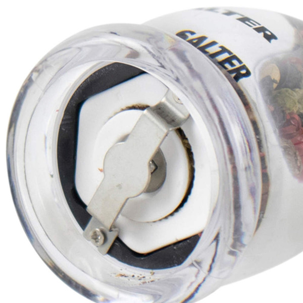 Galter spice grinder bottom view showing metal blade.
