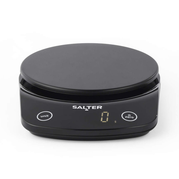 Box for Salter electronic bowl scale, showing product image and key features.