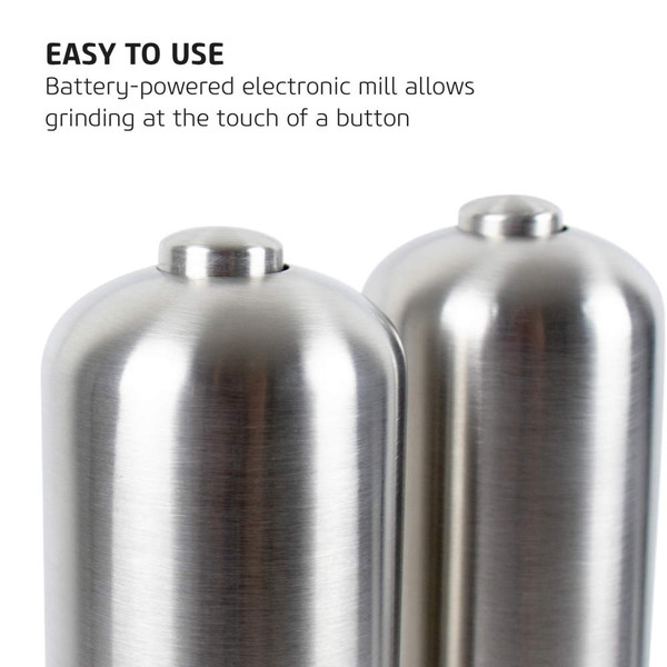 Electronic Salt & Pepper Mills - Stainless Steel Electronic Salt & Pepper Mills - Stainless Steel