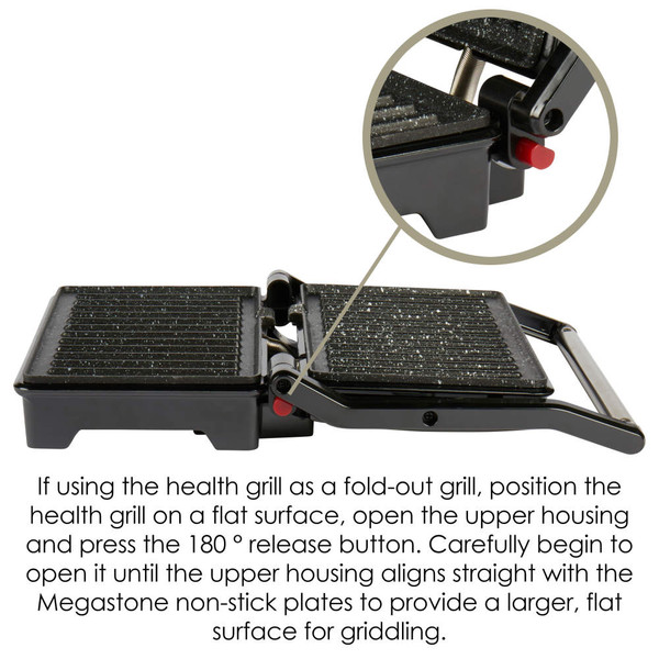 Megastone Fold-Out Health Grill & Panini Maker