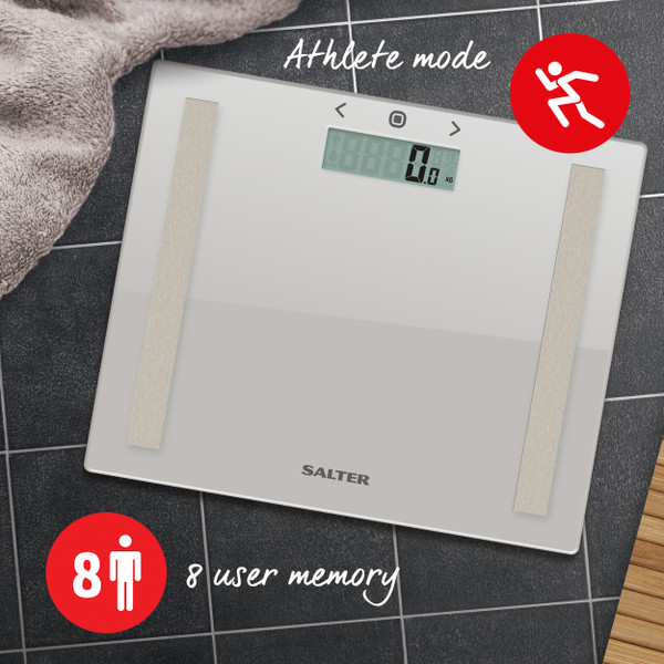 Compact Glass Analyser Bathroom Scale - Grey