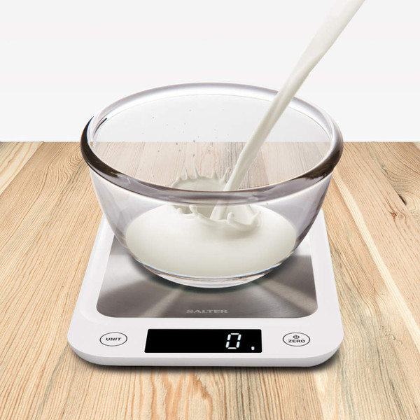 5kg Digital Kitchen Scale - White - White - 1105 SSWHDR - Salter - 5054061479904