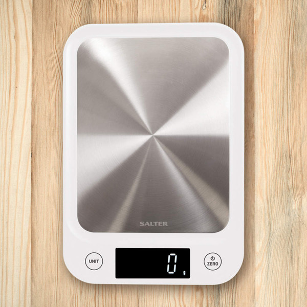 5kg Digital Kitchen Scale - White - White - 1105 SSWHDR - Salter - 5054061479904