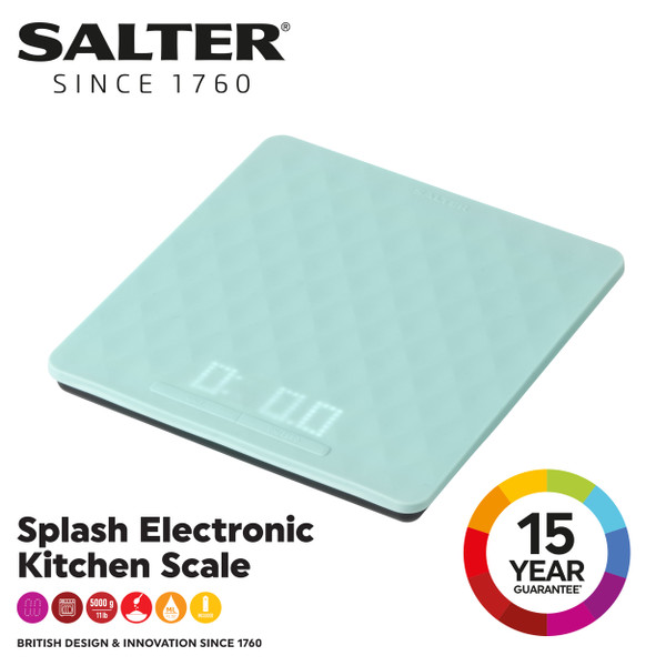 Splash Digital Kitchen Scale & Blue Silicone Cover