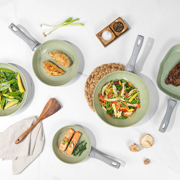 Earth 28cm Stir Fry Pan - Green - BW09285 - Salter - 5054061361445