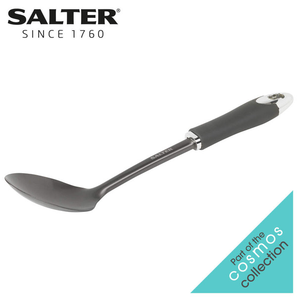 Salter Cosmos collection black serving spoon with ergonomic handle
