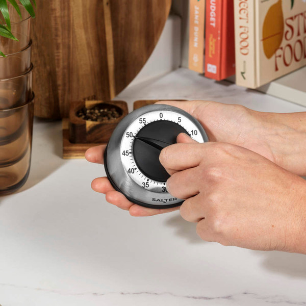 Kitchen drawer with Salter timer, can opener and wooden utensils