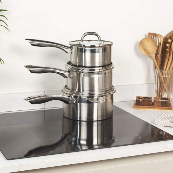 Timeless Collection 3-Piece Saucepan Set - BW06734 - 5054061183290 Timeless Collection 3-Piece Saucepan Set - BW06734 - 5054061183290