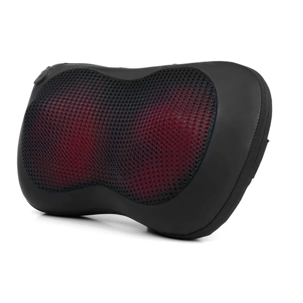 Massage seat cushion shown in home office chair and car seat, suitable for work or travel.