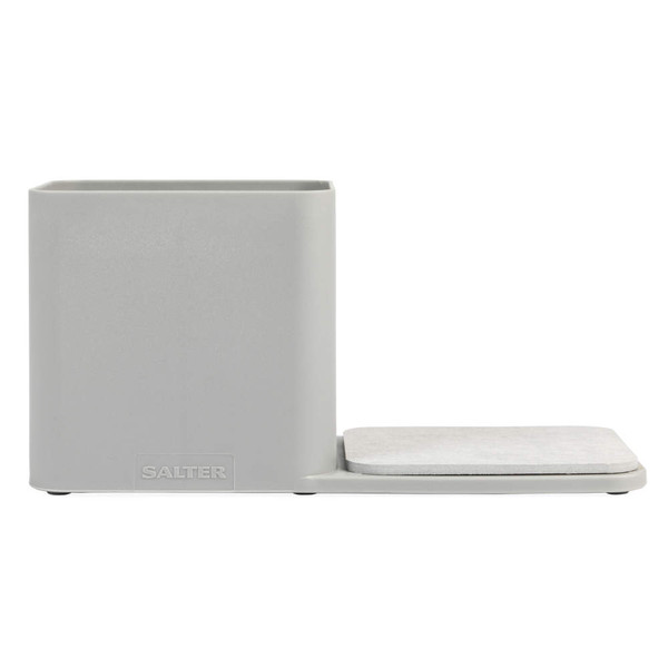 Grey sink tidy with divider and tray for sponges and brushes, water absorbent and easy to clean