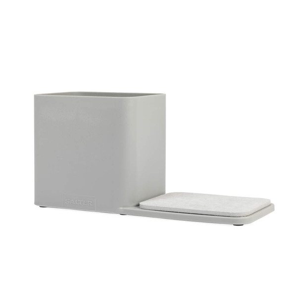 Grey kitchen sink organiser with absorbent drying pad