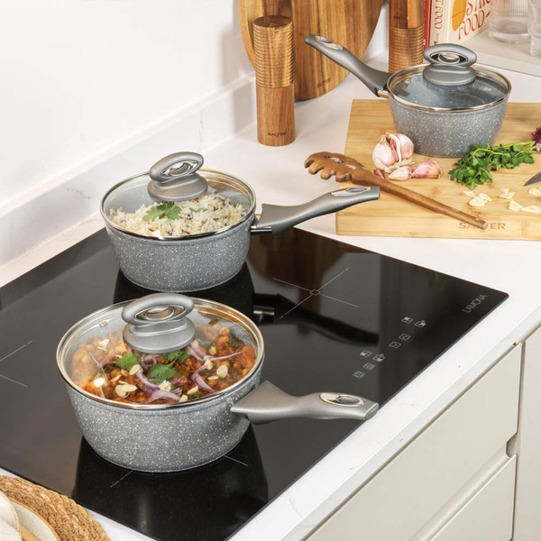 Marblestone 3-Piece Saucepan Set - BW02986G - 5054061025828 Marblestone 3-Piece Saucepan Set - BW02986G - 5054061025828
