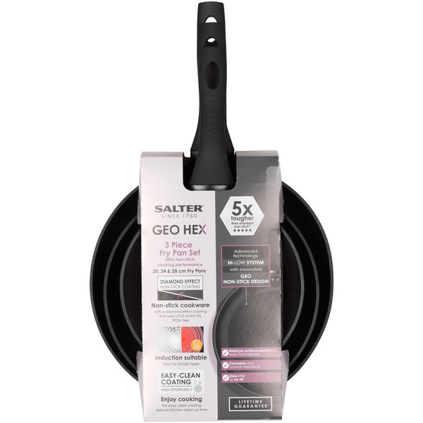 Geo Hex 3-Piece Fry Pan Set - 20/24/28cm