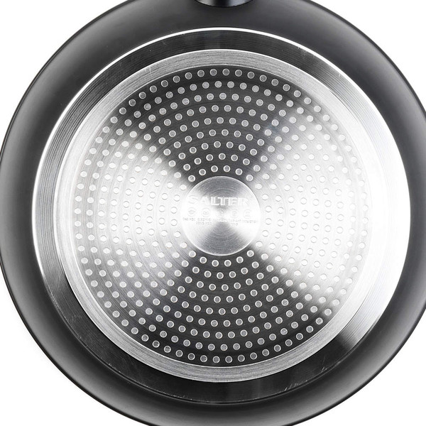 Salter frying pan base showing silver induction-compatible surface
