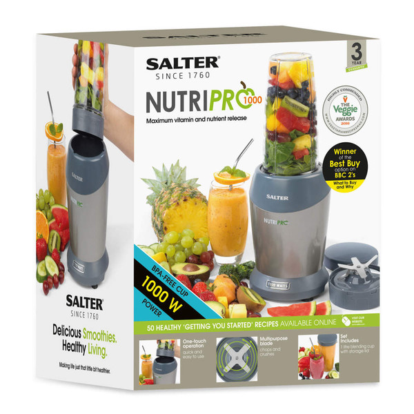 NutriPro 1000 Multi-Purpose Blender - Grey - EK2002V5SILVER - Salter - 5054061499100