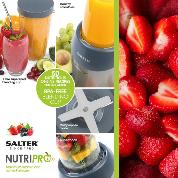 NutriPro 1000 Multi-Purpose Blender - Grey - EK2002V5SILVER - Salter - 5054061499100