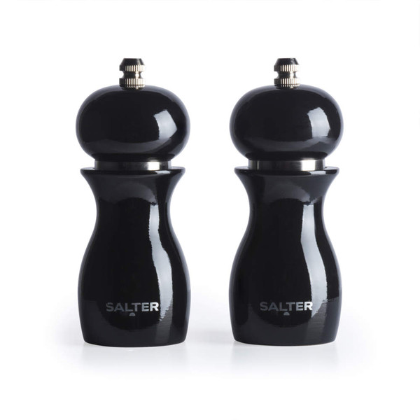Set of two black Salter mills for salt and pepper