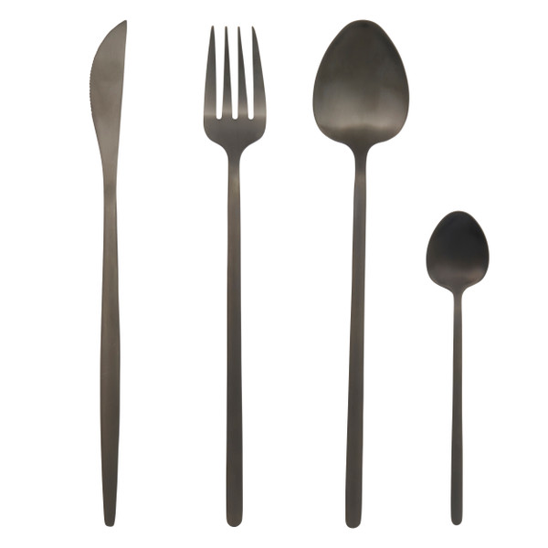 Noir 16-Piece Cutlery Set - Black