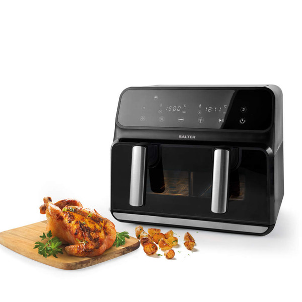 Fuzion Dual Air Fryer - 8L - Black - EK5728 - Salter - 5054061503340