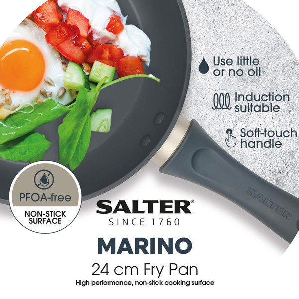 24 cm non-stick fry pan with soft-touch handle, PFOA-free, induction suitable