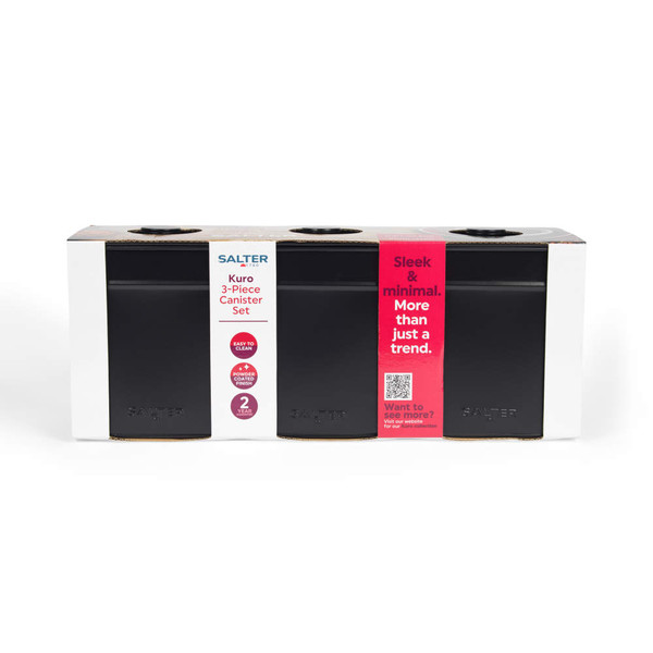 Kuro 3-Piece Canister Set - Black - BW12457EU7 - Salter - 5054061444179