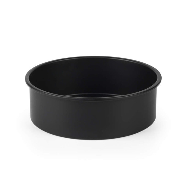 Black round non-stick cake tin