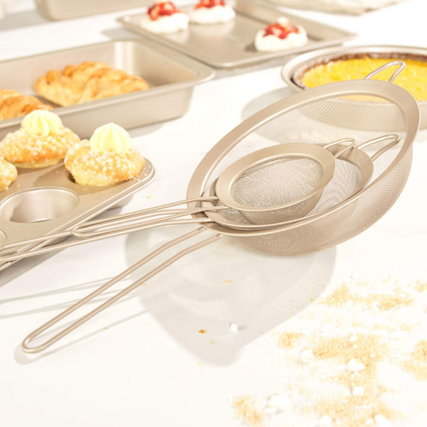 Bakes 3-Piece Sieve Set – 10/14/20cm - Gold - BW12616EU7 - Salter - 5054061549317