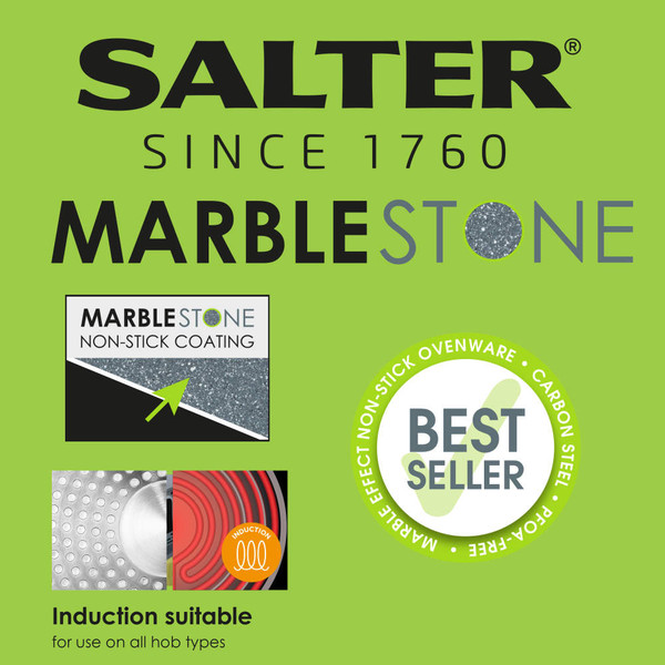 Banner: Salter Marble Stone non-stick ovenware, induction suitable, best seller